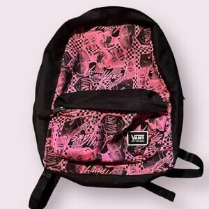Vans Realm Lady Vans Graphic Pink Black Backpack Preowned